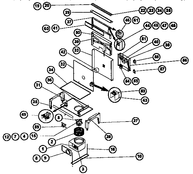 Thermador RES30Q downdraft and vtn30rq blower diagram