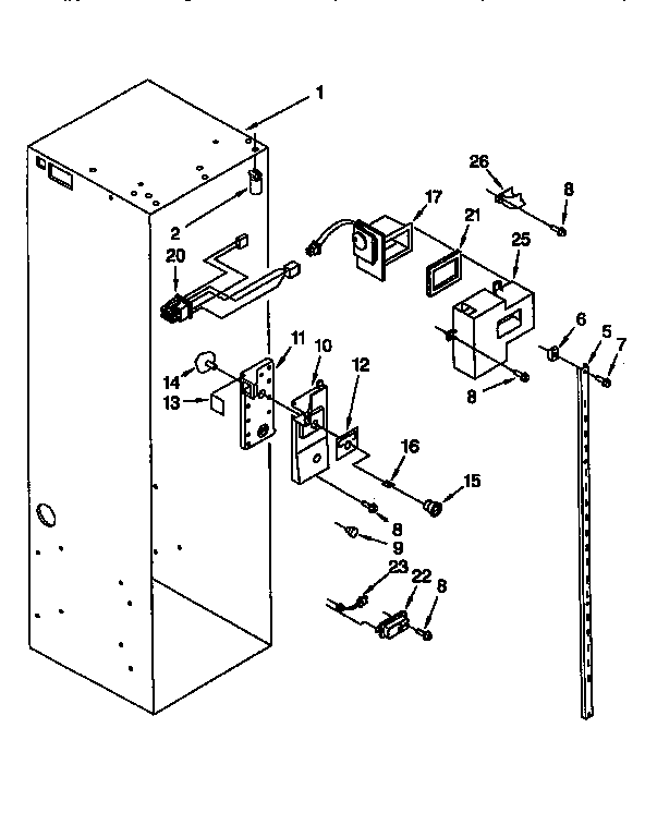 Thermador TSS36QBB00 refrigerator liner diagram