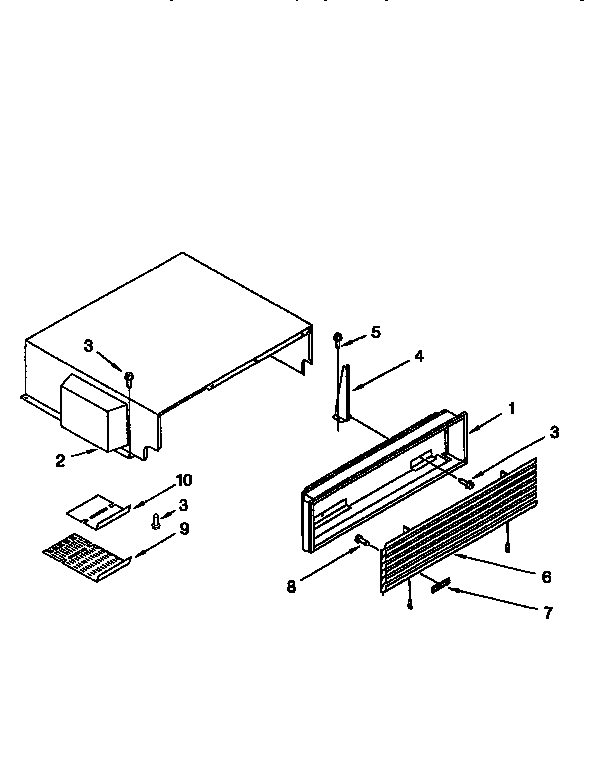 Thermador TSS36QBB00 top grille and unit cover diagram