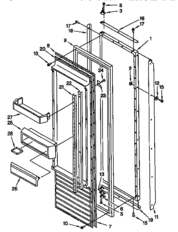 Thermador TSS36QBB00 refrigerator door diagram