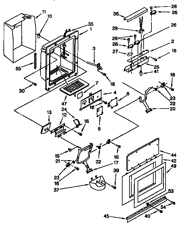 Thermador TSS36QBB00 dispenser and front diagram