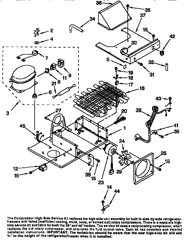 Thermador TSS36QBB00 upper unit diagram