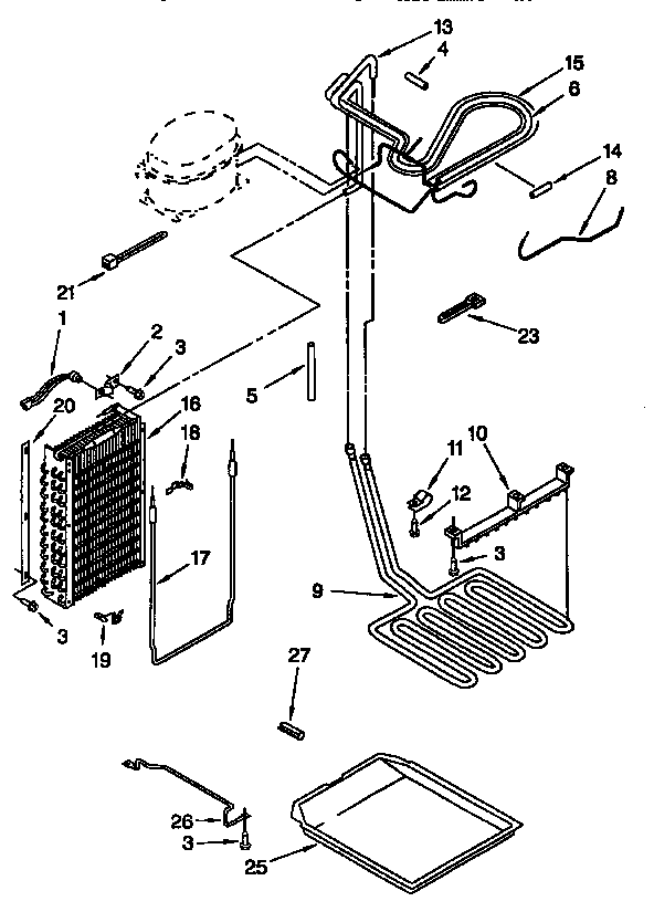 Thermador TSS36QBB00 lower unit and tubing diagram