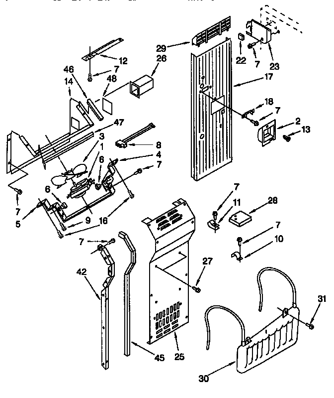 Thermador TSS36QBB00 air flow and reservoir diagram