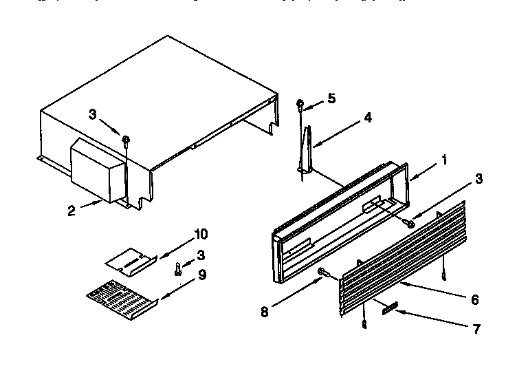 Thermador TSS42QBB00 top grille and unit cover diagram