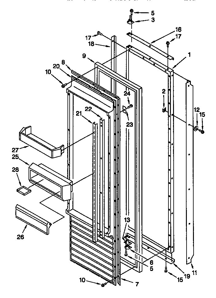 Thermador TSS42QBB00 refrigerator door diagram