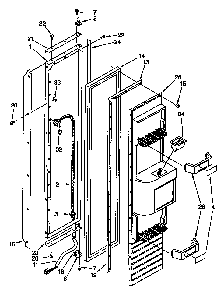 Thermador TSS42QBB00 freezer door diagram