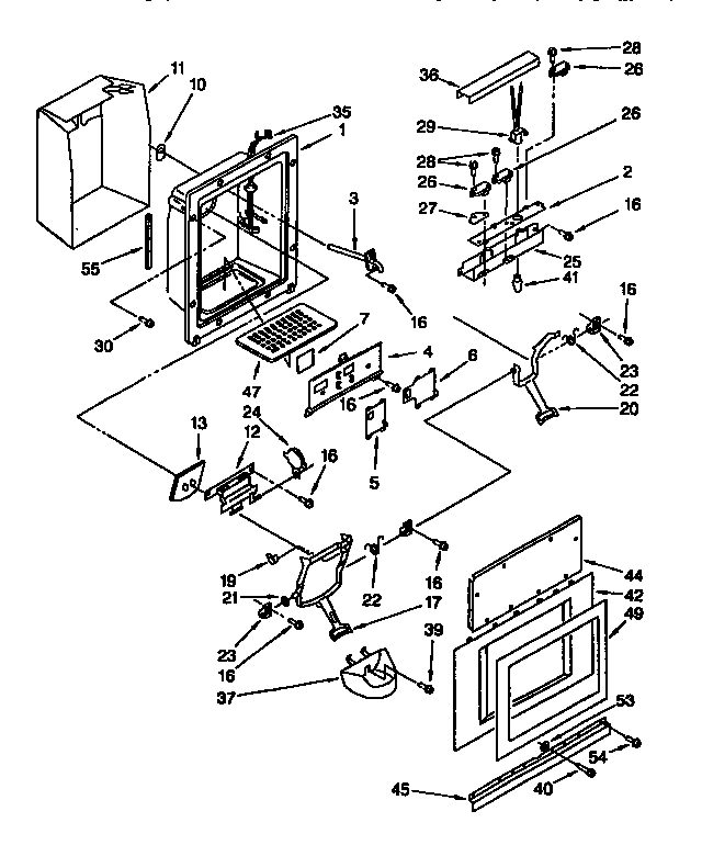 Thermador TSS42QBB00 dispenser and front diagram