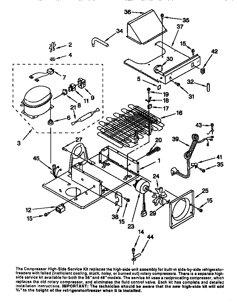 Thermador TSS42QBB00 upper unit diagram