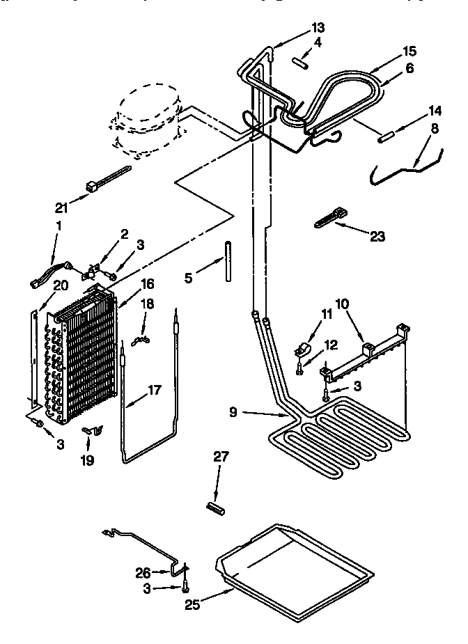 Thermador TSS42QBB00 lower unit and tubing diagram