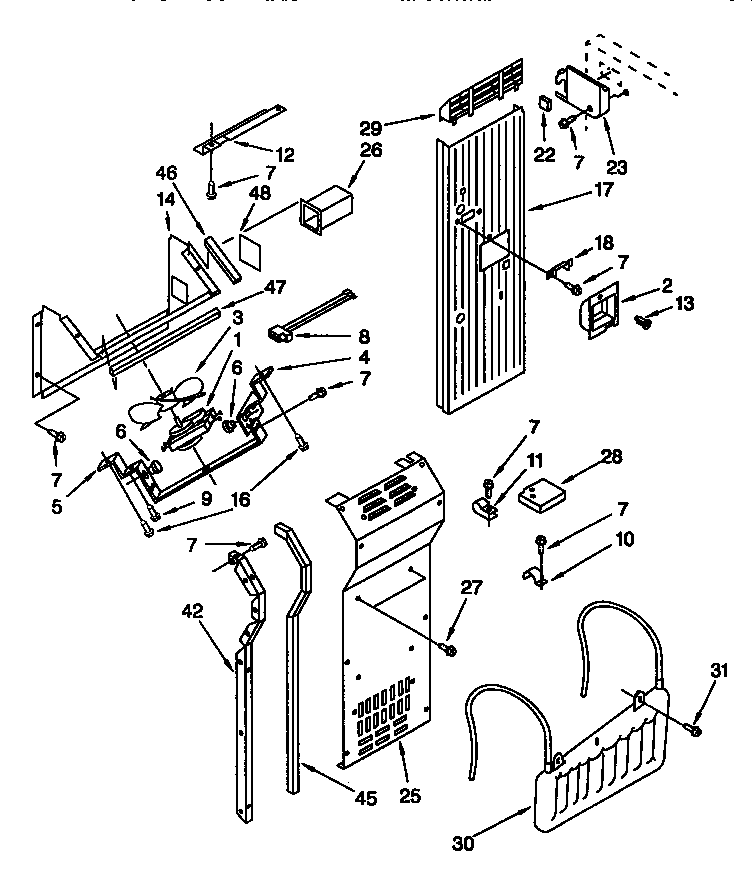 Thermador TSS42QBB00 air flow and reservoir diagram