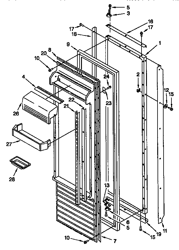 Thermador TSS48QBW00 refrigerator door diagram