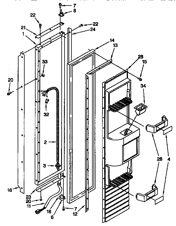 Thermador TSS48QBW00 freezer door diagram