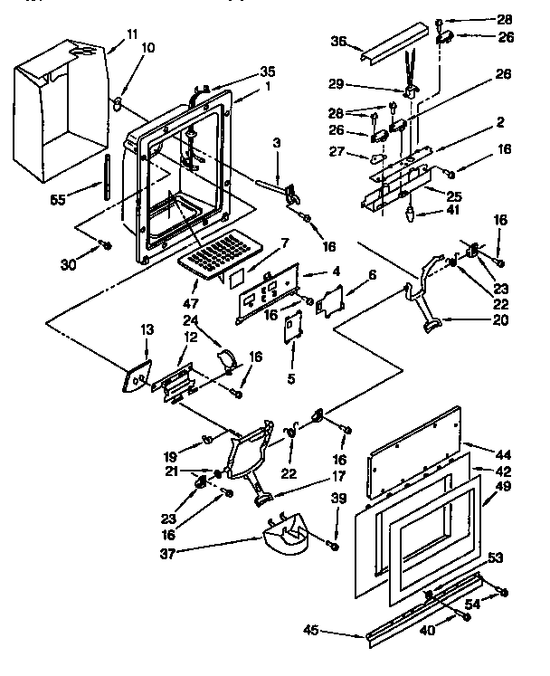 Thermador TSS48QBW00 dispenser and front diagram