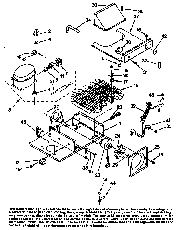 Thermador TSS48QBW00 upper unit diagram