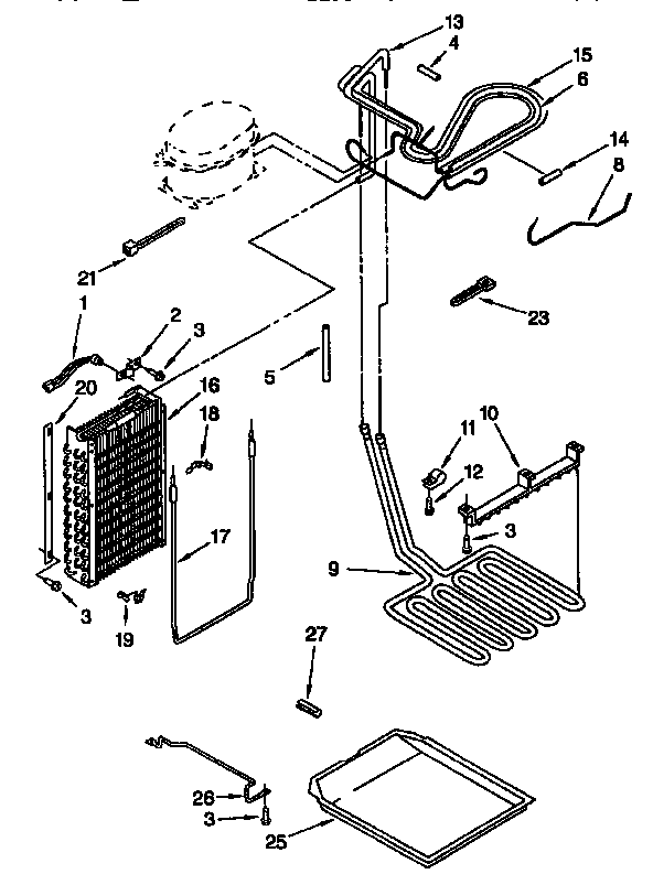 Thermador TSS48QBW00 lower unit and tubing diagram