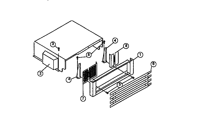 Viking Range VCSB480 top grille and unit cover diagram