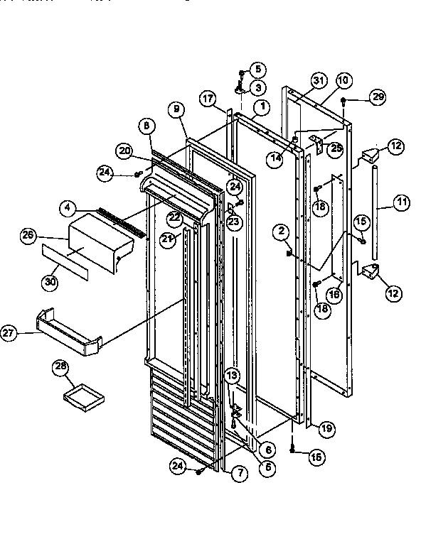 Viking Range VCSB480 refrigerator door diagram