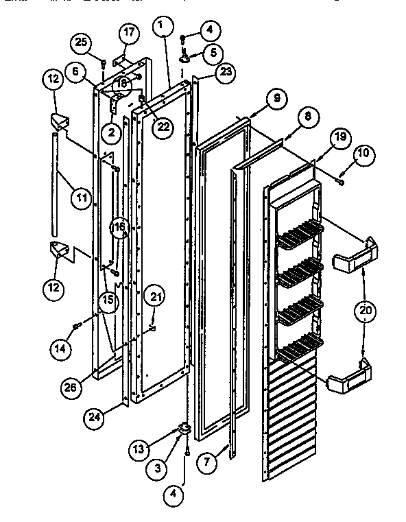 Viking Range VCSB480 freezer door diagram