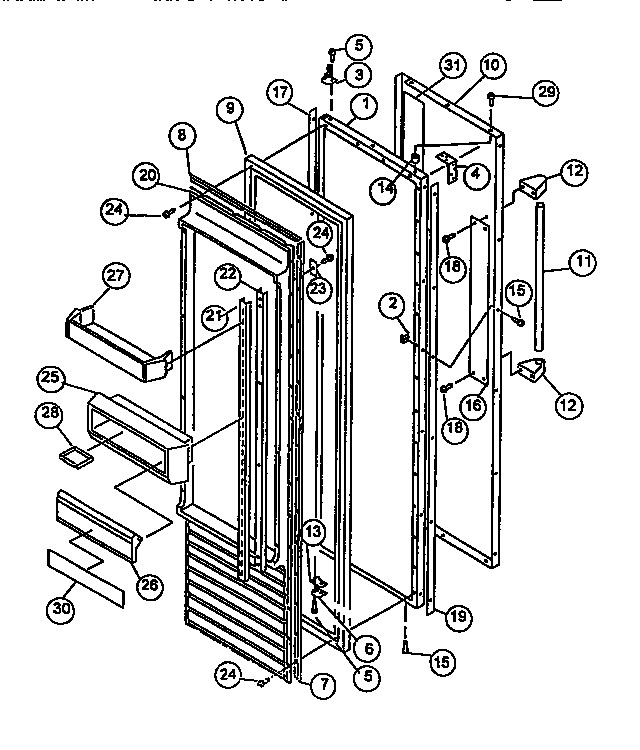 Viking Range VCSB420 refrigerator door diagram