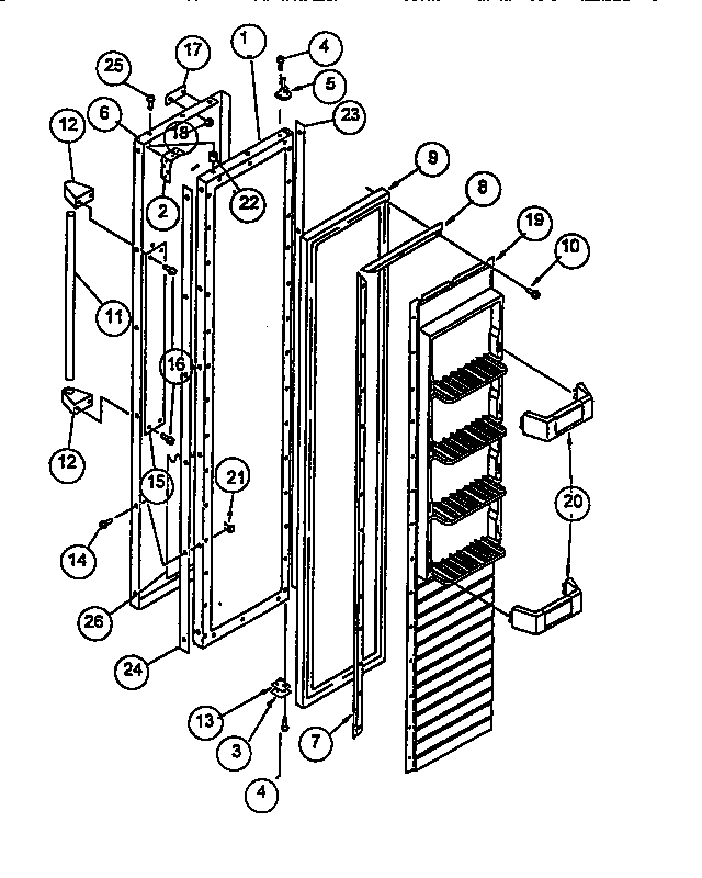 Viking Range VCSB420 freezer door diagram