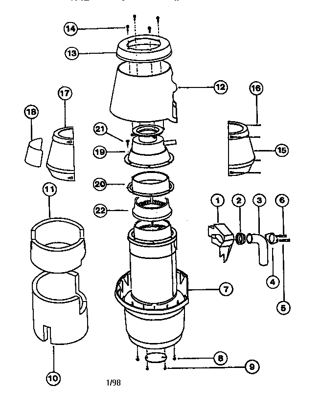 Viking Range VBHW1010 disposer diagram