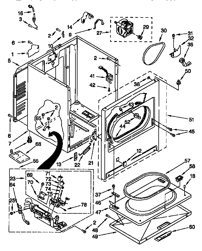 Kenmore 11076812694 cabinet diagram