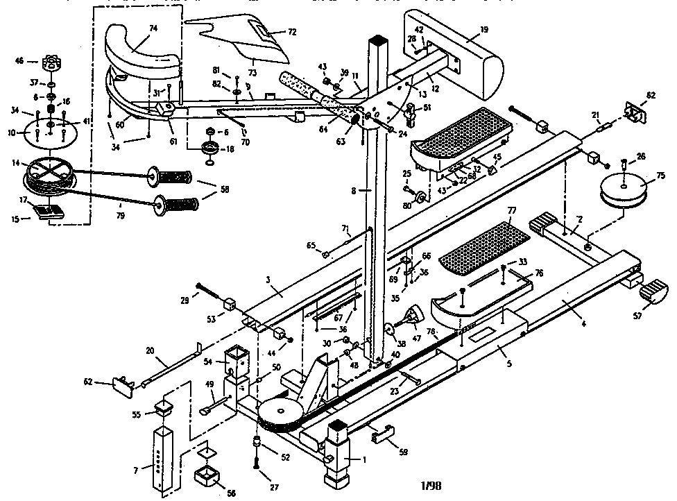 Gold's Gym E3443 unit parts diagram