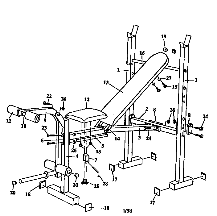 Gold's Gym G4339 unit parts diagram