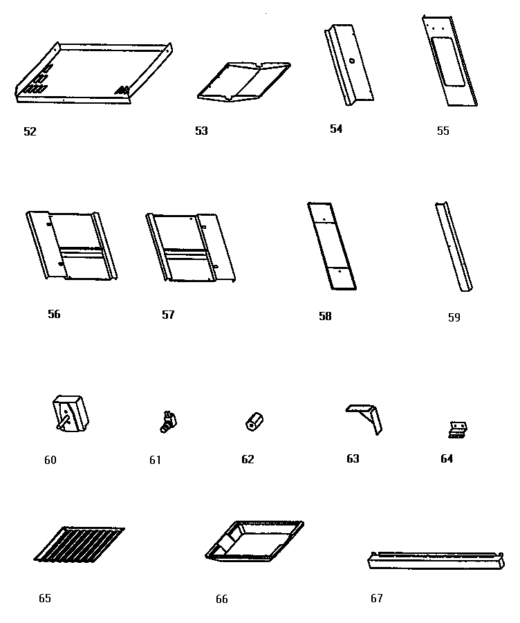 Viking Range VGSO166 panel and trim parts diagram