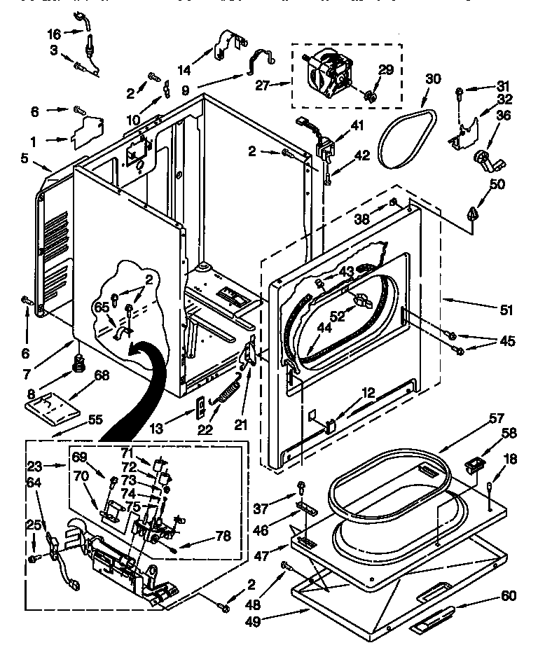 Kenmore 11076722694 cabinet diagram