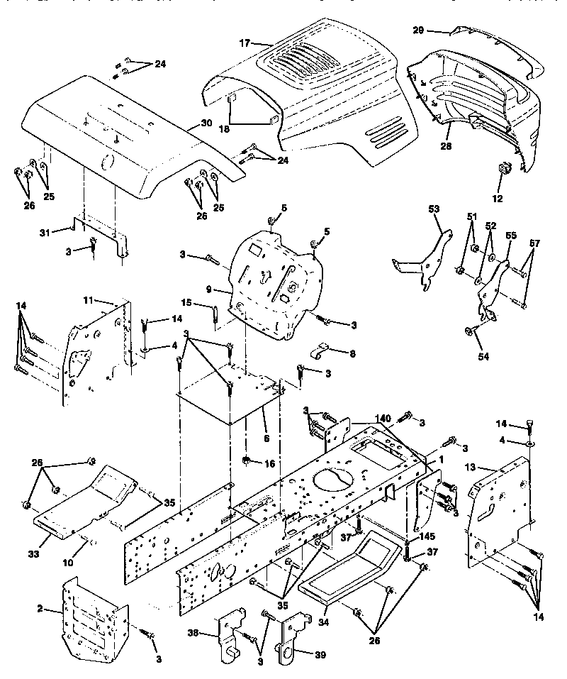 Craftsman 917270611 chassis and enclosures diagram