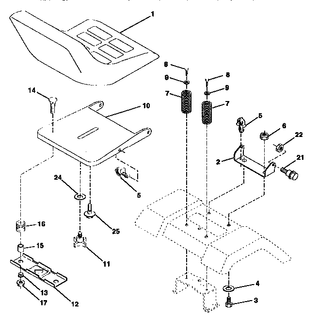 Craftsman 917270611 seat assembly diagram