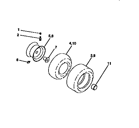 Craftsman 917270611 wheels and tires diagram