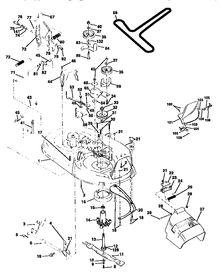 Craftsman 917270611 mower deck diagram