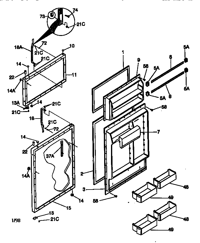 Kenmore 25338644890 doors diagram