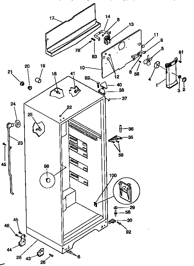 Kenmore 25338644890 cabinet parts diagram