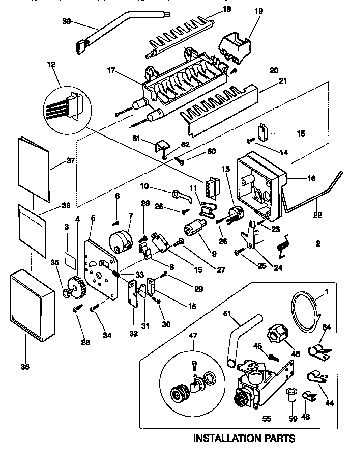 Frigidaire FRT22TSEK1 ice maker diagram