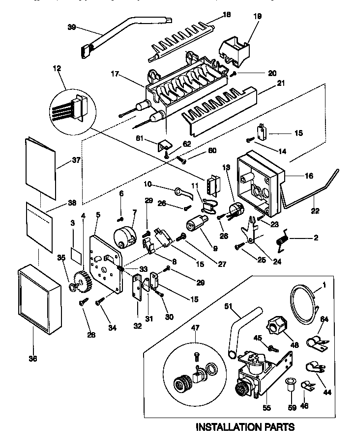 Frigidaire FRT22TSEK1 ice maker diagram