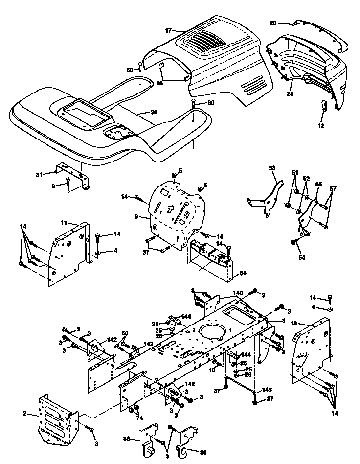 Craftsman 917258523 chassis and enclosures diagram