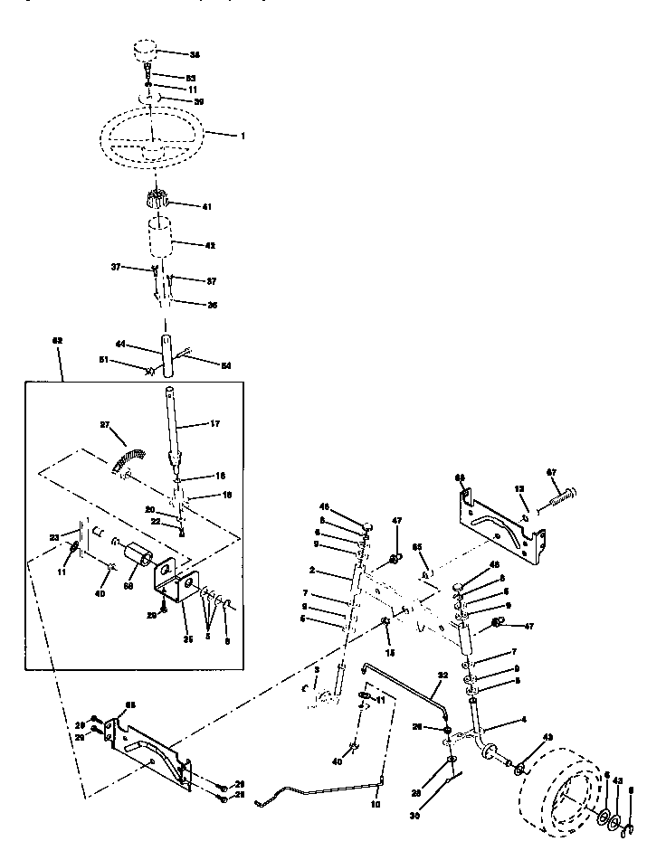 Craftsman 917258523 steering assembly diagram
