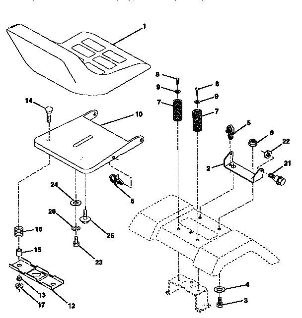 Craftsman 917258523 seat assembly diagram