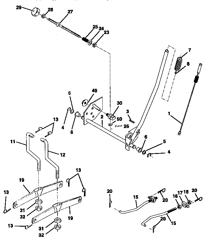 Craftsman 917258523 mower lift diagram