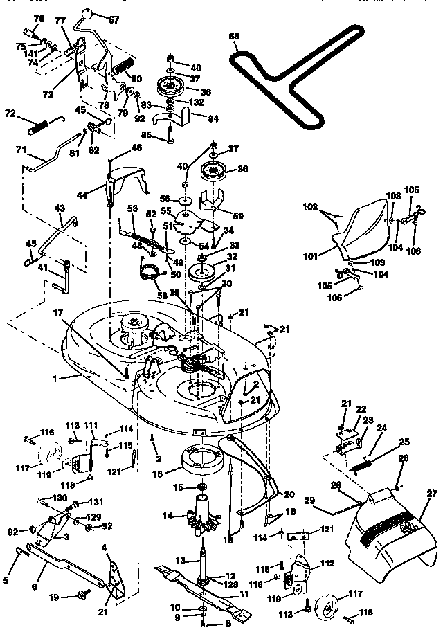 Craftsman 917258523 mower deck diagram