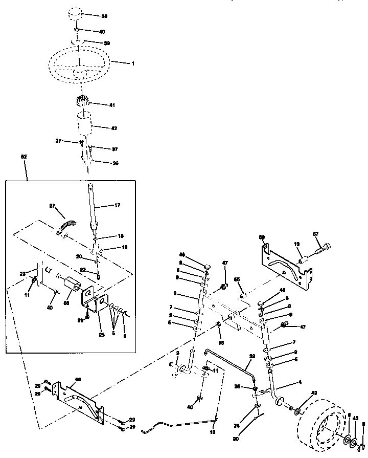 Craftsman 917270510 steering assembly diagram