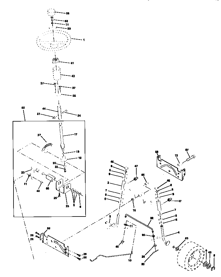 Craftsman 917259573 steering assembly diagram