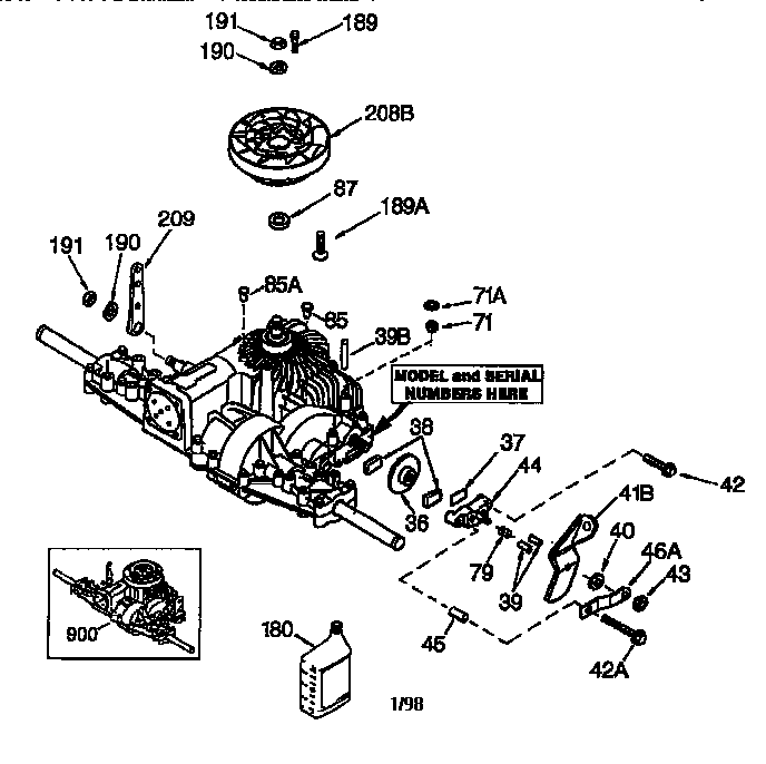 Craftsman 917270621 peerless transaxle - 205-039c diagram