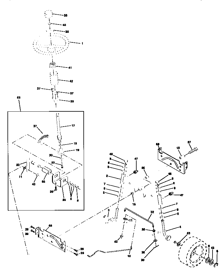 Craftsman 917258516 steering assembly diagram
