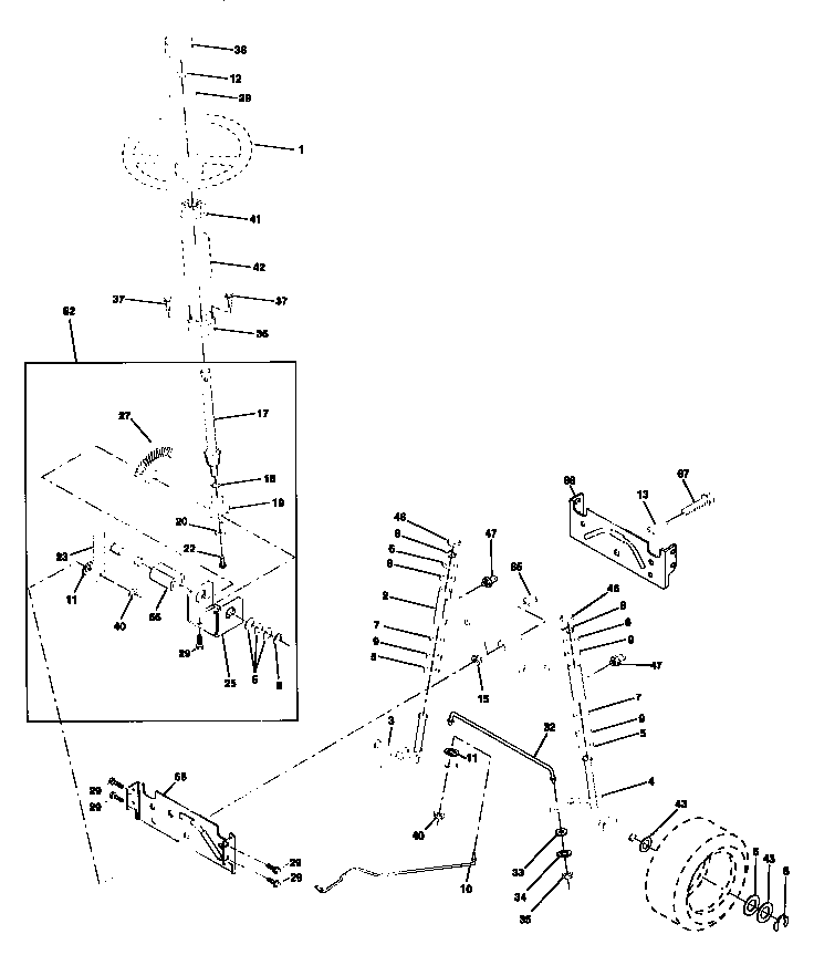 Craftsman 917258694 steering assembly diagram