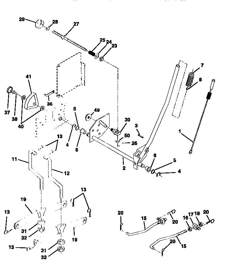 Craftsman 917258694 mower lift diagram